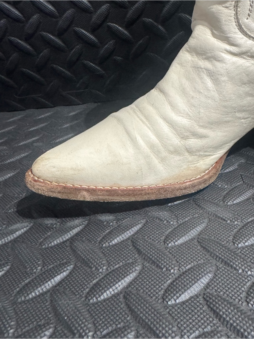 Steve Madden Women’s White Leather Western Cowboy Boots Size 38 Embroidered - Picture 4 of 12